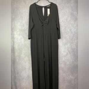 Lane Bryant 3/4 Sleeve Jumpsuit Womens  maxi Wide Leg Women’s Size 18/20 in Blac